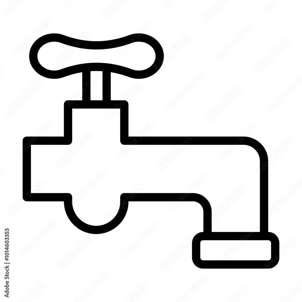 Faucet Vector Line Icon Design