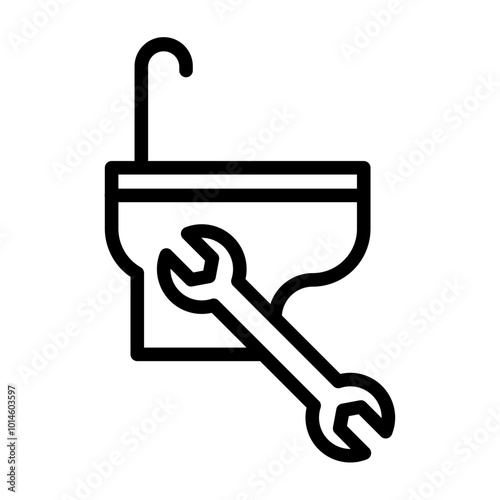 Bidet Vector Line Icon Design