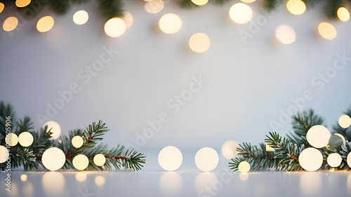 Festive Christmas background with holiday lights