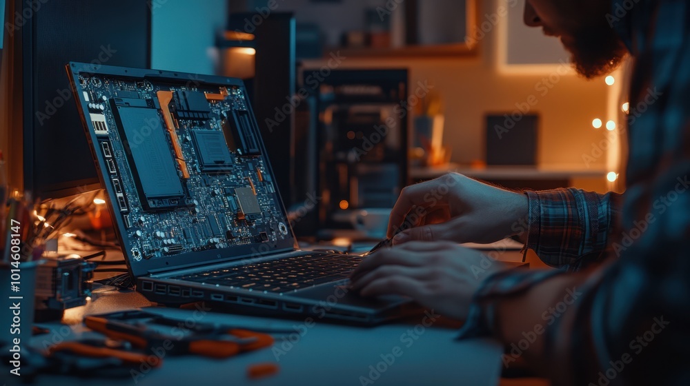 The Laptop Repair in Evening The Laptop Repair in Evening