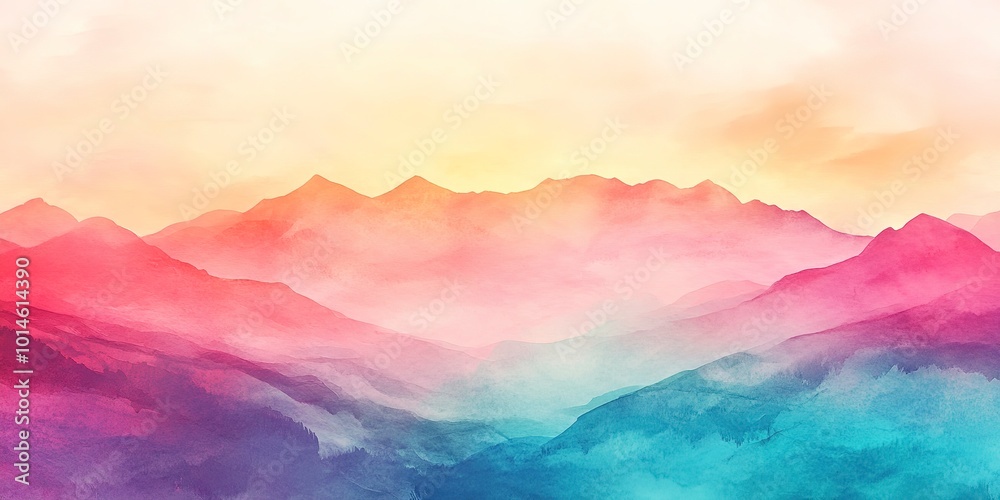 watercolor mountains 