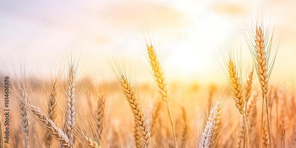 Summer landscape image of wheat field at sunset with beautiful Summer landscape image of wheat field at sunset with beautiful