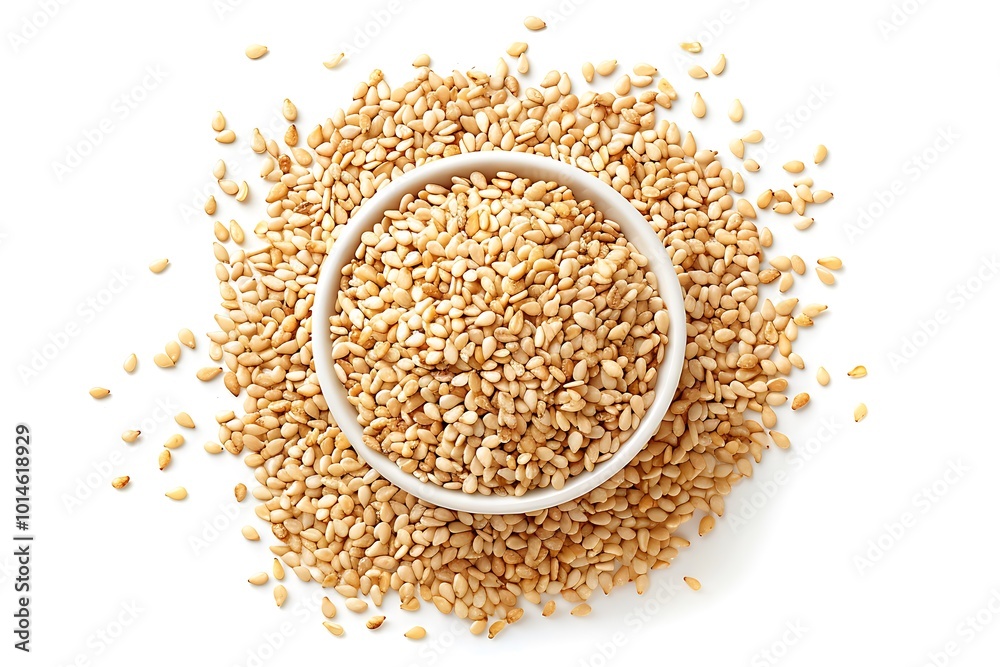 Sesame seeds isolated on white background Sesame seeds isolated on white background