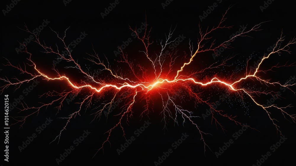 red lightning in the night