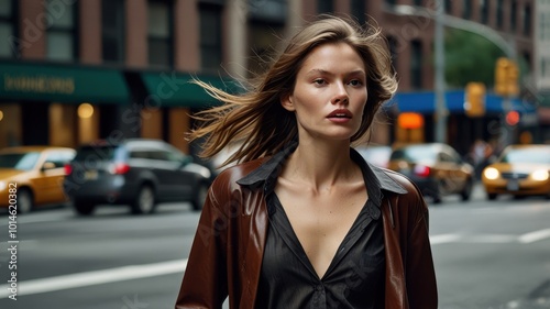 woman walking on the street