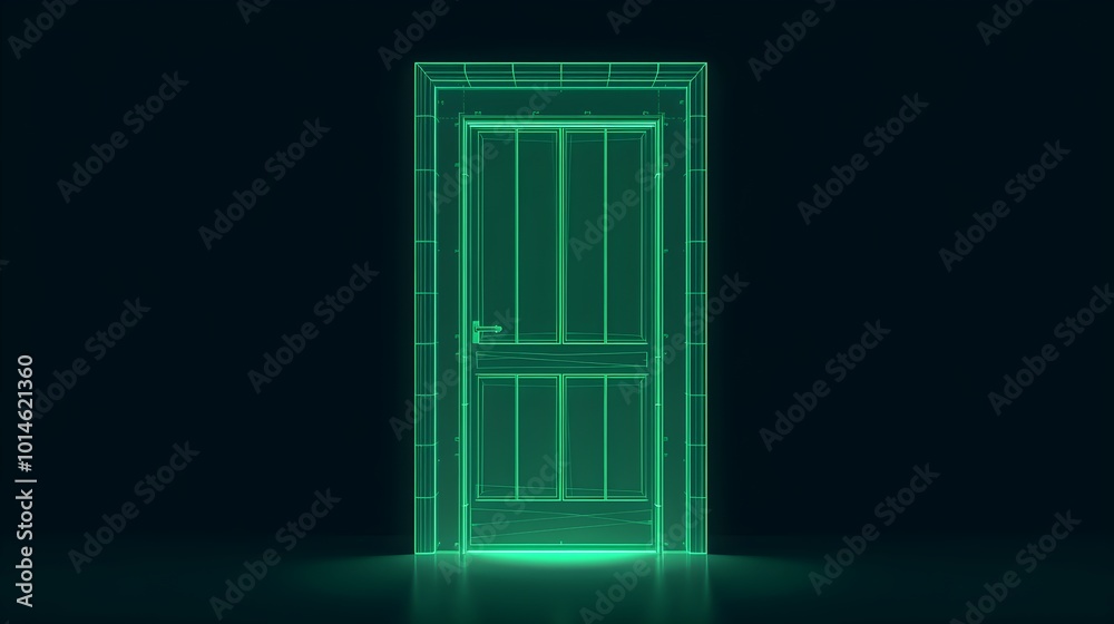 Futuristic Door Wireframe Futuristic Door Wireframe