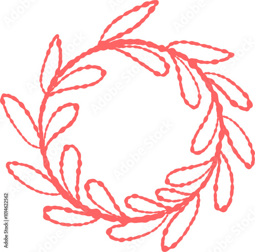 Hand Drawn Doodle Wreath Autumn Illustration