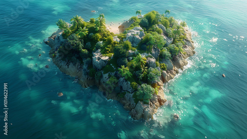 Beautiful heart-shaped island close up photo