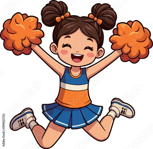 Cheerful Cheerleader Illustration