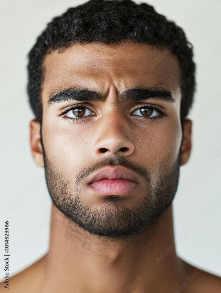 Obraz premium Athletic man with strong features poses for a portrait in clear lighting