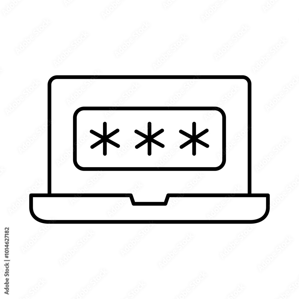 Laptop Password Line Editable Stroke Icons. Cyber Security Technology, Phishing, Hacking, Cyber Crime, Security, Trojan, Device Protection, Privacy Vector Illustration. Laptop Password Line Editable Stroke Icons. Cyber Security Technology, Phishing, Hacking, Cyber Crime, Security, Trojan, Device Protection, Privacy Vector Illustration.