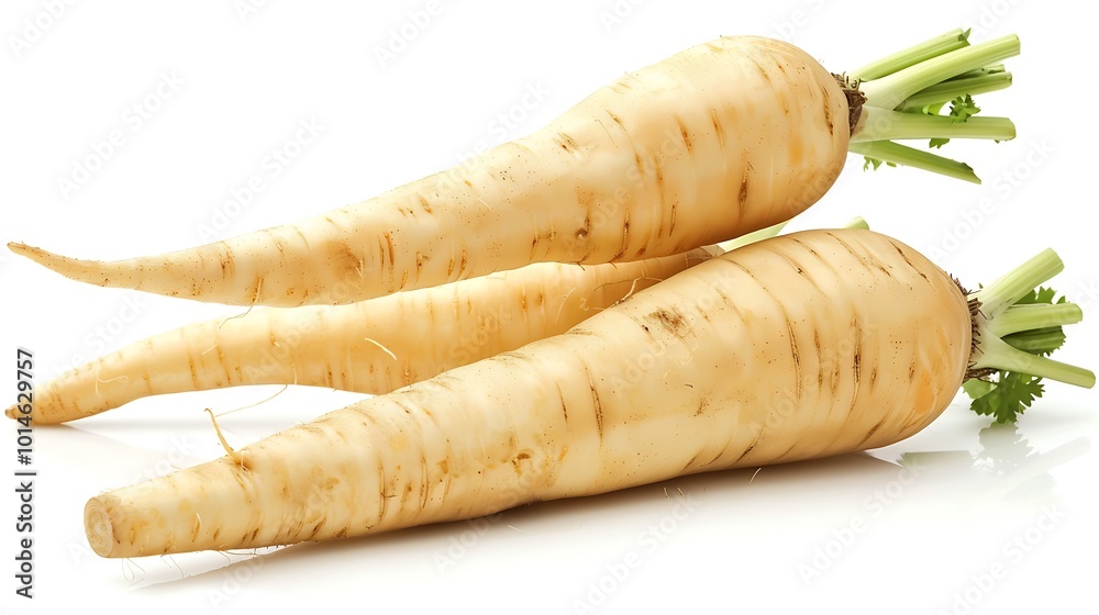 Parsnip root isolated on white background Parsnip root isolated on white background