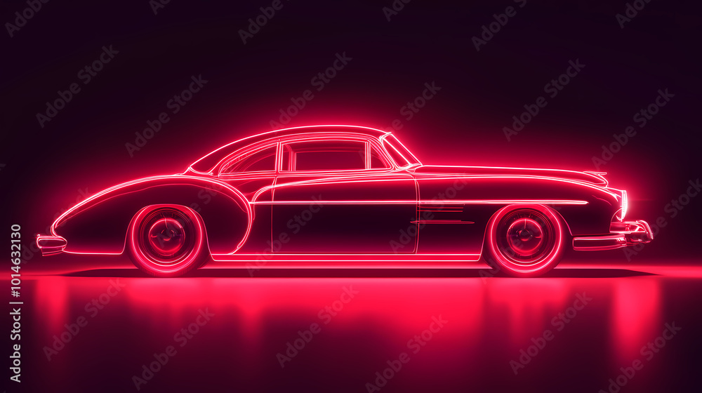 red car vector neon art red car vector neon art