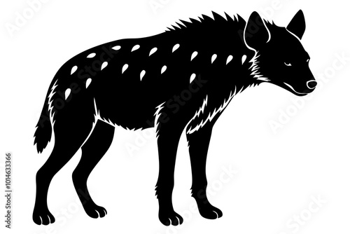Photography hyena silhouette, hyena icon vector illustration, tier, scary predator, safari