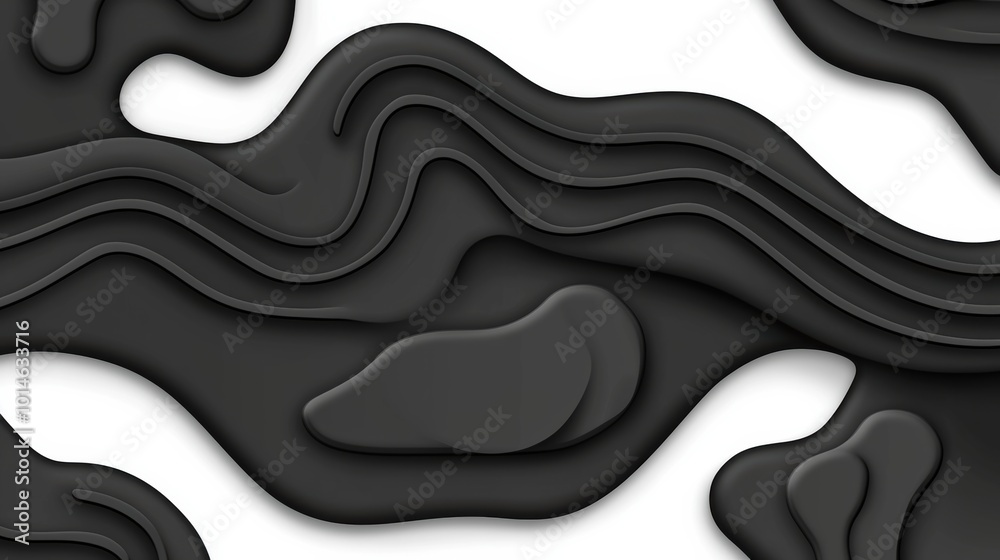Abstract Black Wave Pattern Background Design