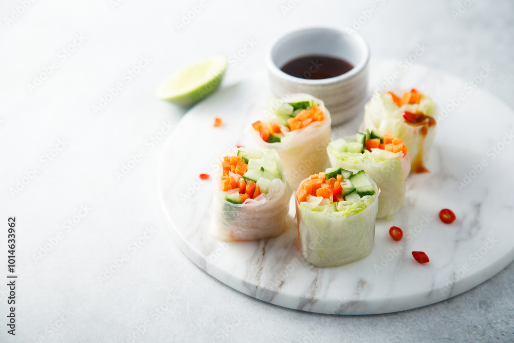 Vegan fresh rolls with vegetables Vegan fresh rolls with vegetables