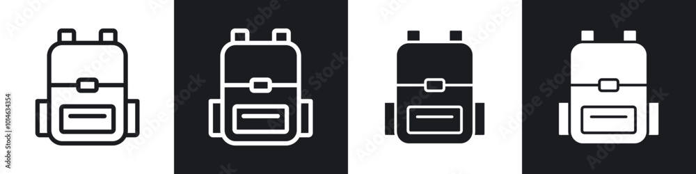 Backpack icons set. filled and line illustration Backpack icons set. filled and line illustration