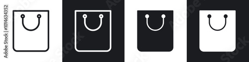 Bag icons set. filled and line illustration
