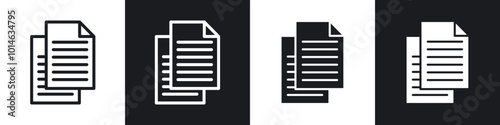 Copy icons set. filled and line illustration