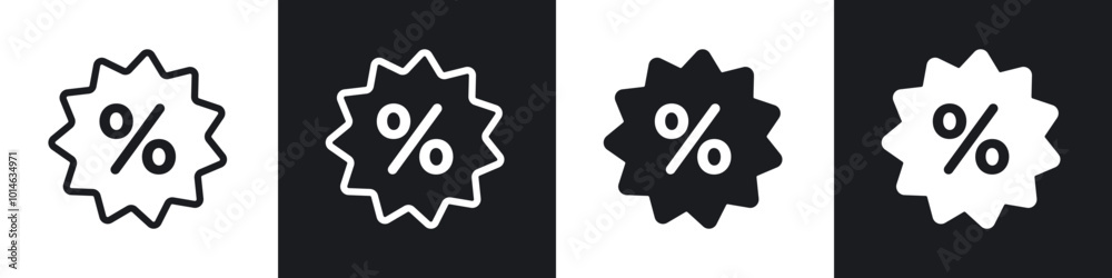 Discount icons set. filled and line illustration Discount icons set. filled and line illustration