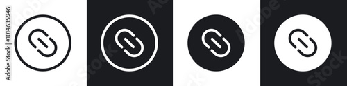 Link icons set. filled and line illustration