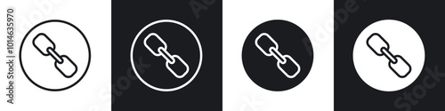 Link icons set. filled and line illustration