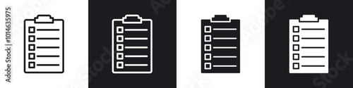 List icons set. filled and line illustration