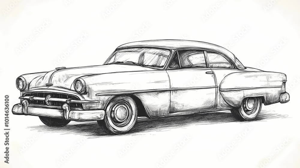 Retro sport car. Hand drawn car front back top and side view. Vector illustration Retro sport car. Hand drawn car front back top and side view. Vector illustration