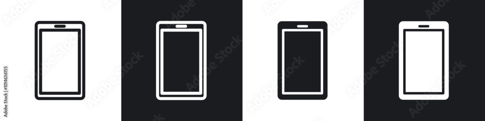 Mobile icons set. filled and line illustration Mobile icons set. filled and line illustration