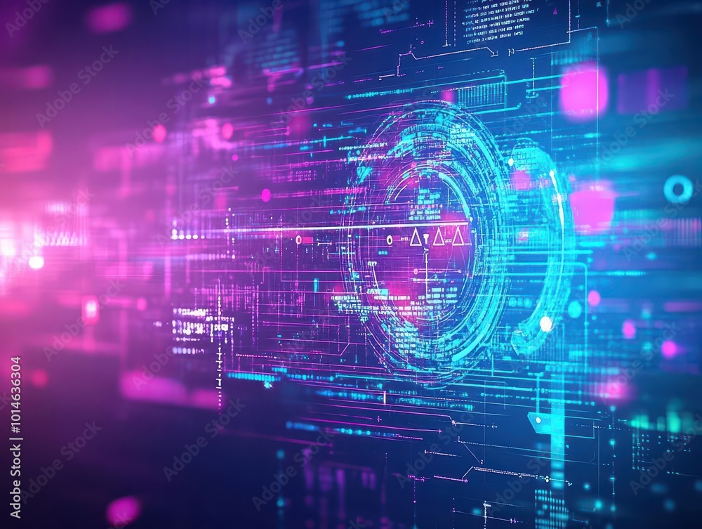 Holographic interface, gradient backdrop, virtual reality design, futuristic concept Holographic interface, gradient backdrop, virtual reality design, futuristic concept