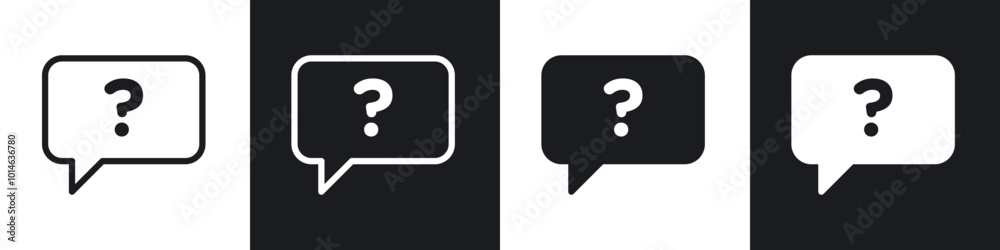 Question icons set. filled and line illustration Question icons set. filled and line illustration