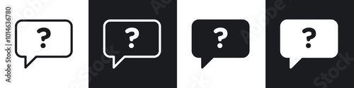 Question icons set. filled and line illustration