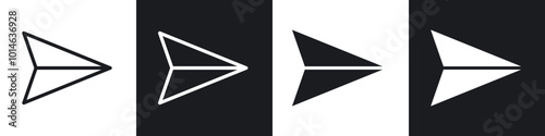 Send icons set. filled and line illustration