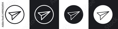 Send icons set. filled and line illustration