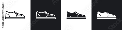 Shoes icons set. filled and line illustration