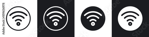 Signals icons set. filled and line illustration
