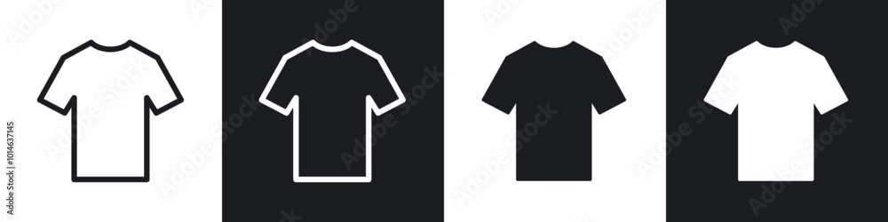 T shirt icons set. filled and line illustration T shirt icons set. filled and line illustration