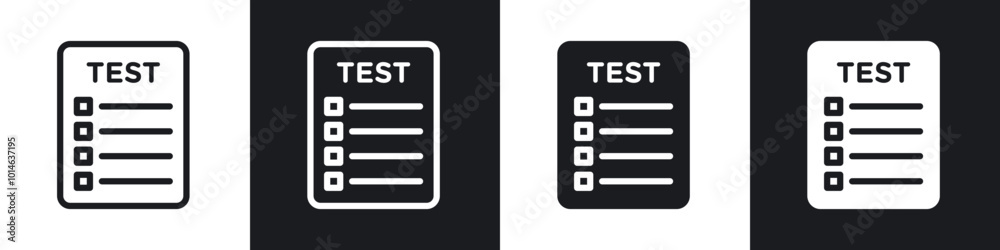 Test icons set. filled and line illustration Test icons set. filled and line illustration