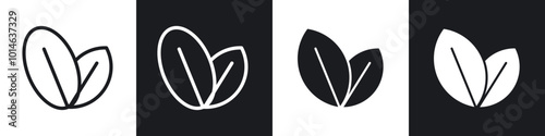 Vegan icons set. filled and line illustration
