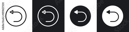 Undo icons set. filled and line illustration