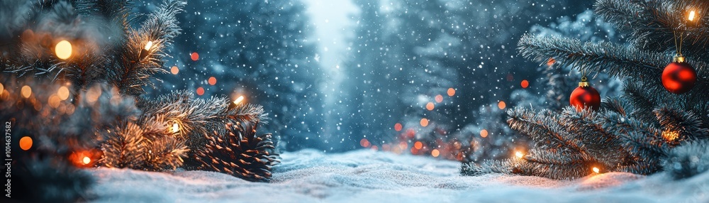 Snowy Forest Scene for a Winter Wonderland Atmosphere Snowy Forest Scene for a Winter Wonderland Atmosphere