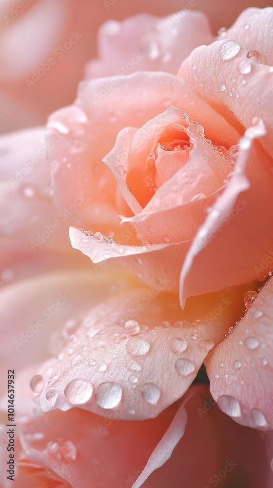 Fototapeta premium Soft raindrops kiss the petals of roses, the watercolor blending softly to depict the delicate beauty of nature in the rain