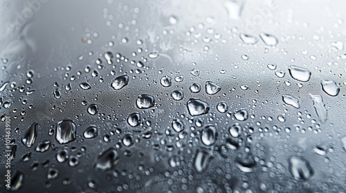 Macro background with water droplets condensation pattern on plastic surface with copy space image