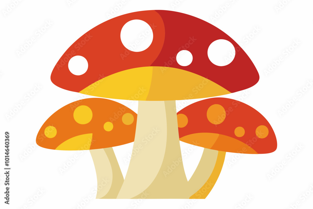 Mushrooms Fa Cai vector design on a white background Mushrooms Fa Cai vector design on a white background