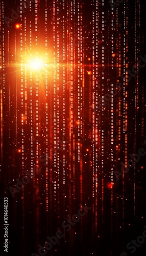 Wallpaper Mural Abstract digital background with glowing red lines and particles, creating a dynamic and futuristic atmosphere. Torontodigital.ca