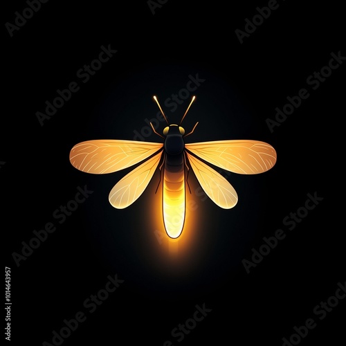 glowing firefly on dark background  photo