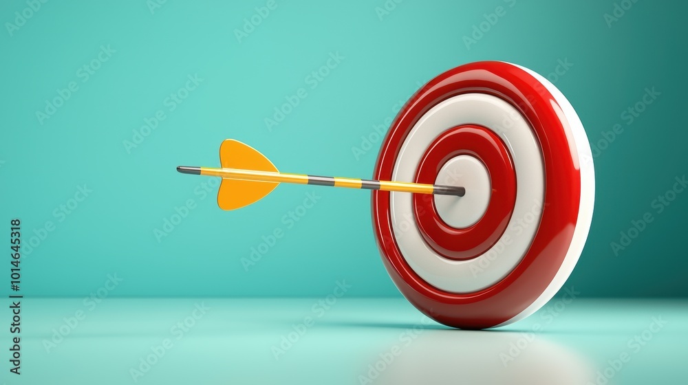 Precision Target with Arrow in Center of Bullseye Precision Target with Arrow in Center of Bullseye