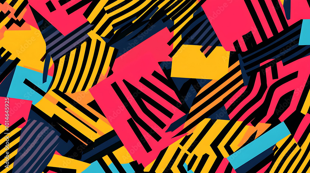 Abstract geometric pattern with bright colors and lines. Abstract geometric pattern with bright colors and lines.