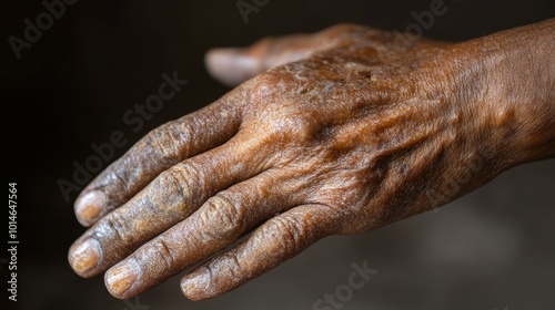 Distressing Close-Up of Fungal Infected Hand with Discolored and Pitted Nails