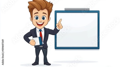 Businessman Presenting with Blank Board Illustration